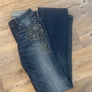 White House Black Market Dark Blue Embellished Skinny Jeans